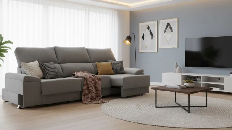 Canapé coulissant 2 ou 3 places design avec poufs intégrés
