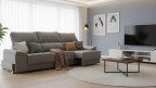 Canapé coulissant 2 ou 3 places design avec poufs intégrés