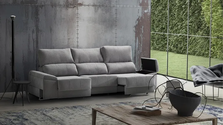 Canapé coulissant 2 ou 3 places design avec poufs intégrés