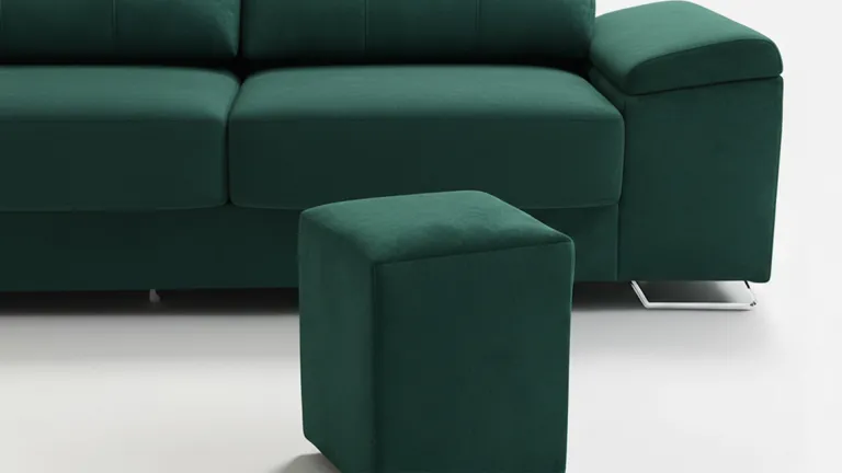 Canapé coulissant 2 ou 3 places design avec poufs intégrés