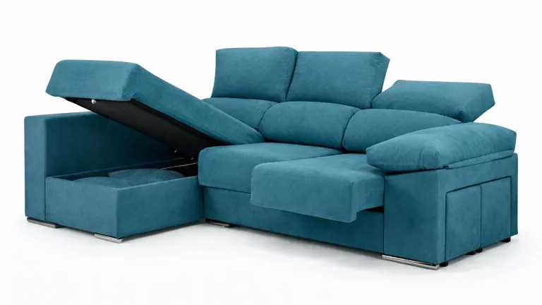 Canapé d'angle coulissant OPÉRA en tissu anti-taches