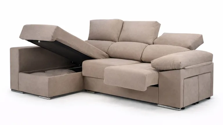 Canapé d'angle coulissant OPÉRA en tissu anti-taches