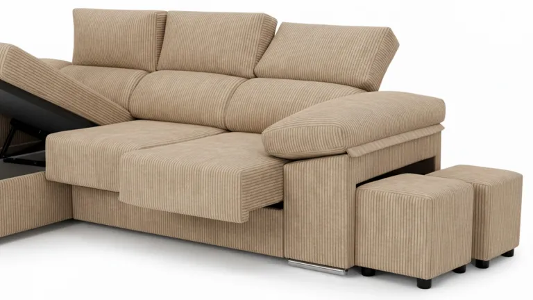 Canapé d'angle coulissant OPÉRA en tissu anti-taches
