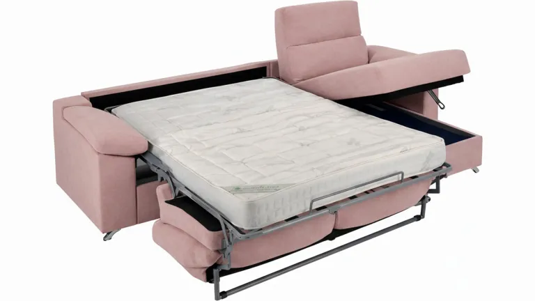 Canapé convertible MILAN avec méridienne, tissu moderne