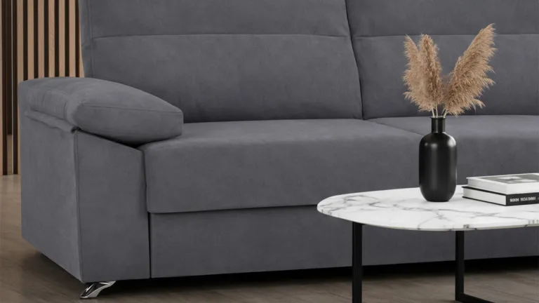 Canapé convertible MILAN avec méridienne, tissu moderne