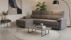 Canapé convertible MILAN avec méridienne, tissu moderne