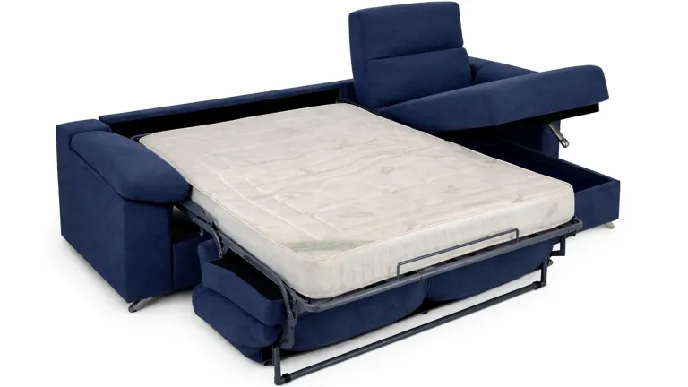Canapé convertible MILAN avec méridienne, tissu moderne