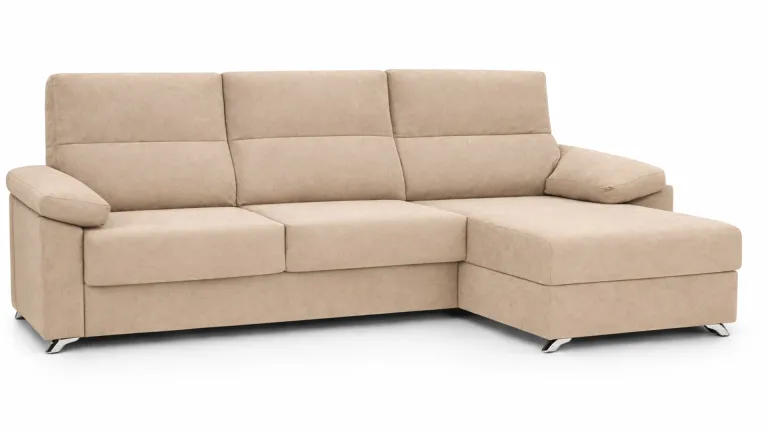Canapé convertible MILAN avec méridienne, tissu moderne