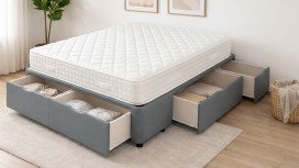 Lit 4 tiroirs en tissu