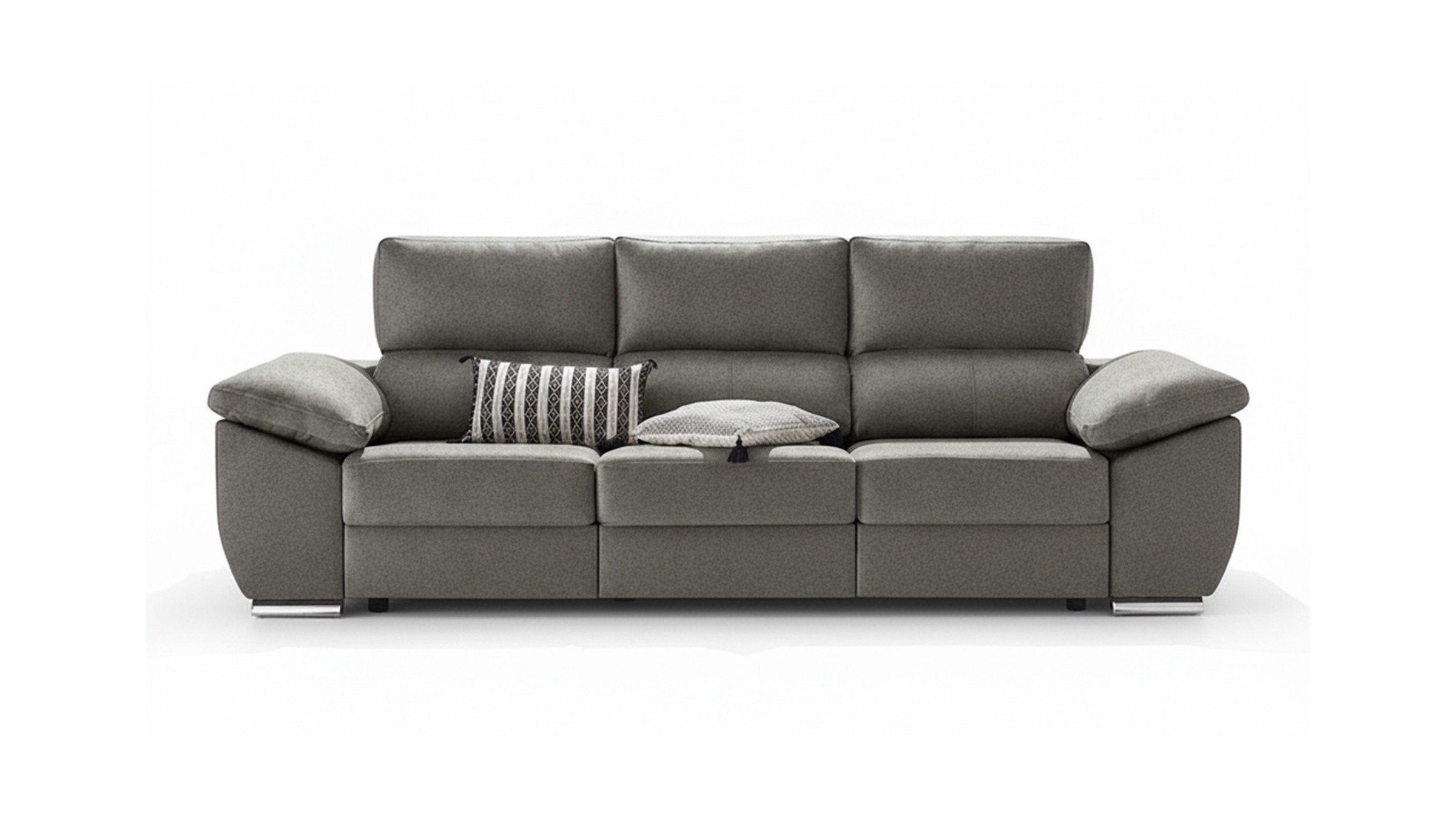 Canap 3 places aux lignes simples et  l'effet subtilement moelleux Tissus  LIDO antitaches Couleur du tissu LIDO 101 Anthracite Dimensions L194 cm