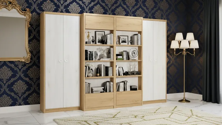 Lit escamotable GRANDS-BOULEVARDS avec bibliothèque coulissante