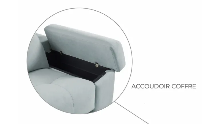 Canapé convertible AQUITAINE avec accoudoirs coffre