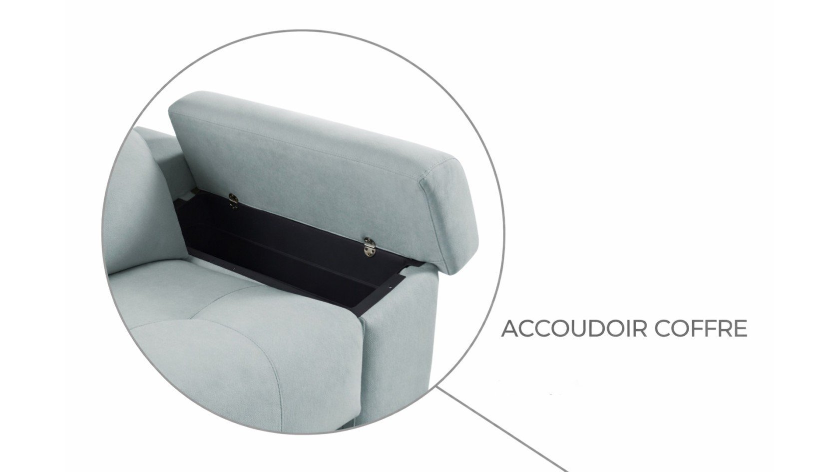 Canapé convertible AQUITAINE avec accoudoirs coffre