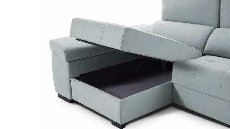 Canapé convertible méridienne VENDÉE 4 coffres | Boconfort