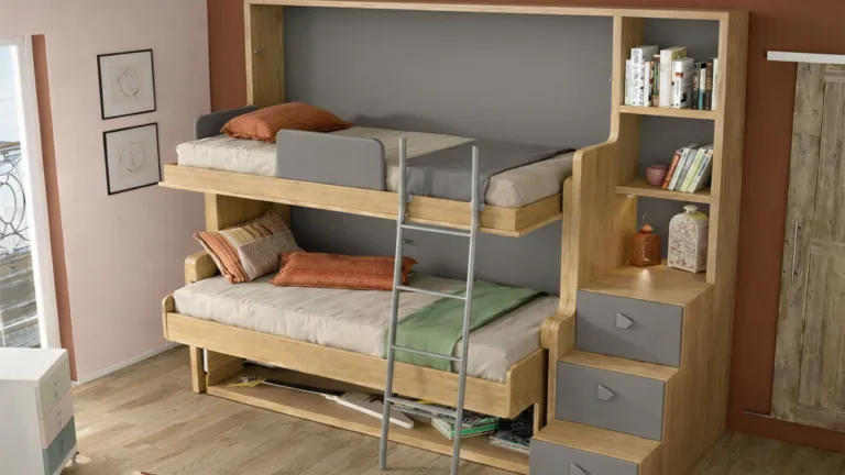 Lit superposé escamotable horizontal autoporteur | Boconfort