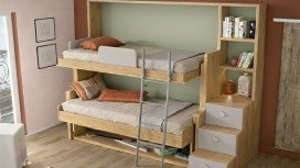 Lit escamotable superposé autoporteur avec bureau GAINMAX DUO