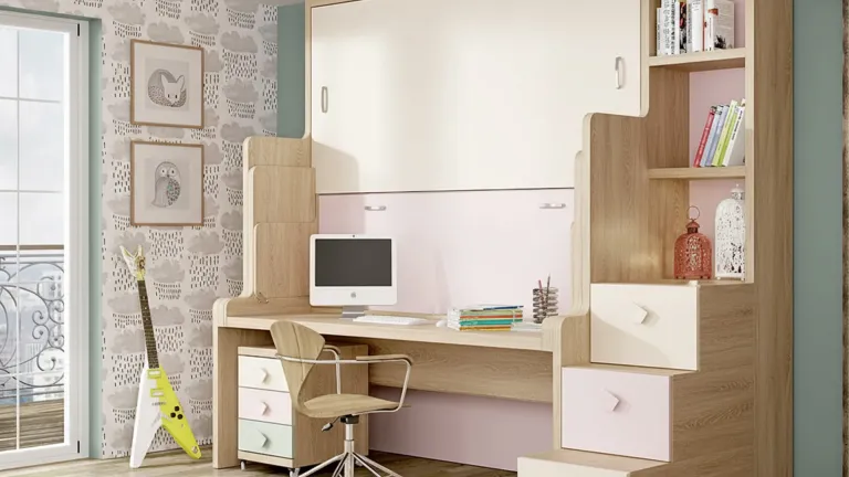 Lit superposé escamotable horizontal autoporteur | Boconfort