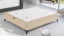 Lit coffre tissu pied métal AGDE