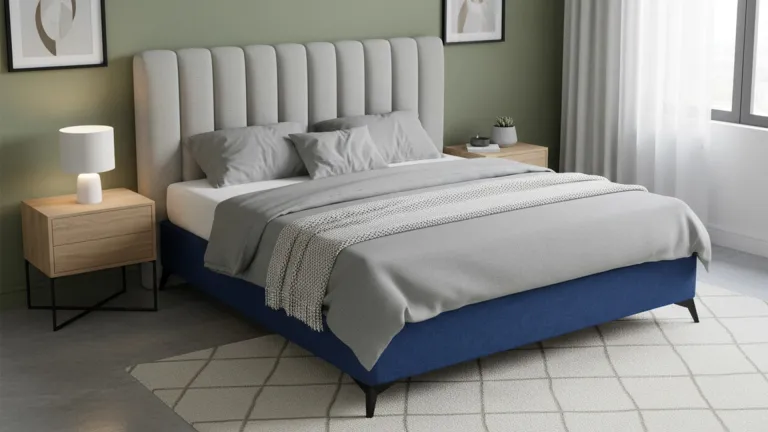 Lit coffre tissu pied métal | Boconfort
