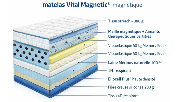 Matelas Vital Magnetic® - mémoire de forme magnétique