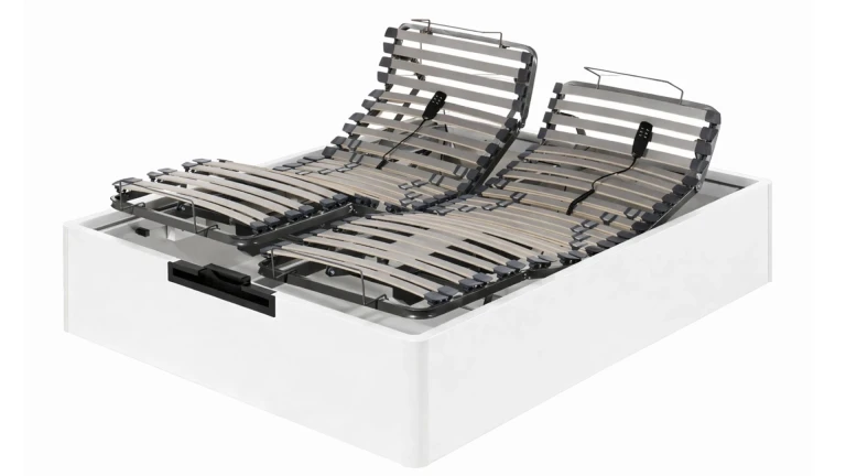 Lit coffre relax électrique bois MATERA, 5 plans et coffre 27 cm