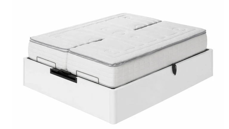 Lit coffre relax électrique bois MATERA, 5 plans et coffre 27 cm