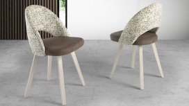 Chaise MILAN tissu et pieds métal, design contemporain