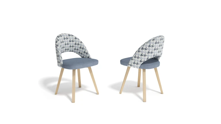 Chaise MILAN tissu et pieds métal, design contemporain
