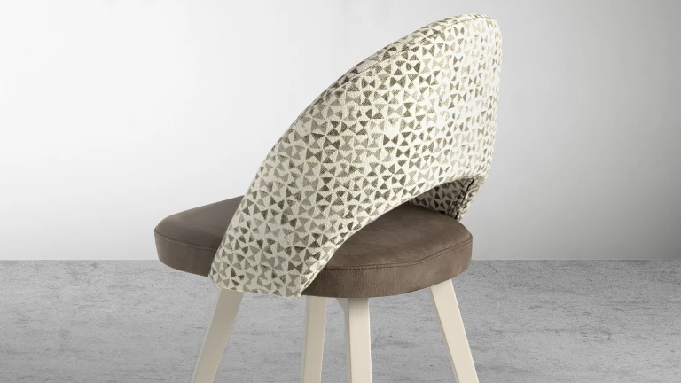 Chaise MILAN tissu et pieds métal, design contemporain