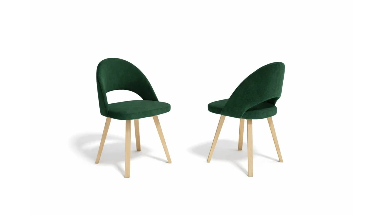 Chaise tissu et bois design MILAN