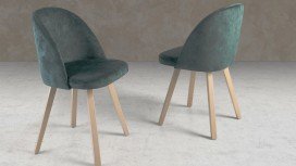 Chaise design bois tissu