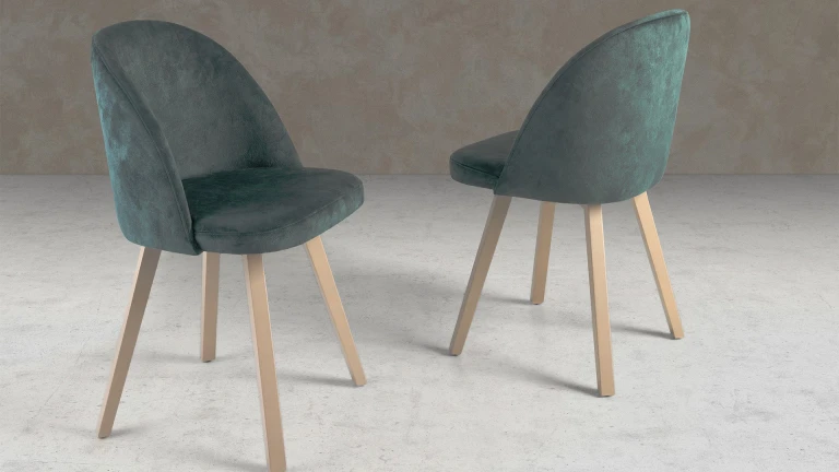 Chaise design bois tissu