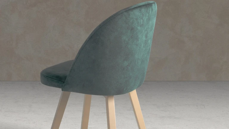 Chaise tissu et bois design TURIN