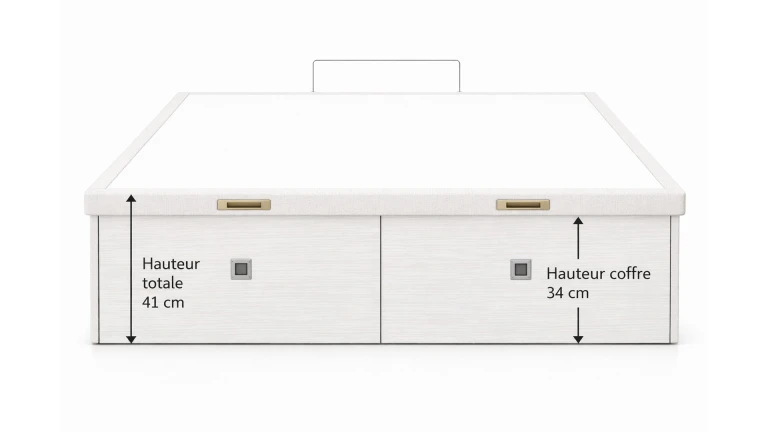 Lit coffre haut avec abattants en façade | Boconfort