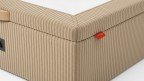 Lit coffre tissu LANGUEDOC - tiroir 24 cm, finition bois