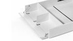 Lit coffre tissu LANGUEDOC - tiroir 24 cm, finition bois