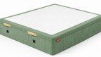 Lit coffre tissu LANGUEDOC - tiroir 24 cm, finition bois