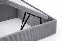Lit coffre tissu LANGUEDOC - tiroir 24 cm, finition bois