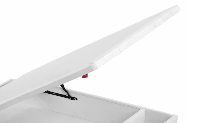 Lit coffre tissu LANGUEDOC - tiroir 24 cm, finition bois