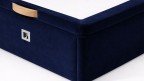 Lit coffre tissu LANGUEDOC - tiroir 24 cm, finition bois
