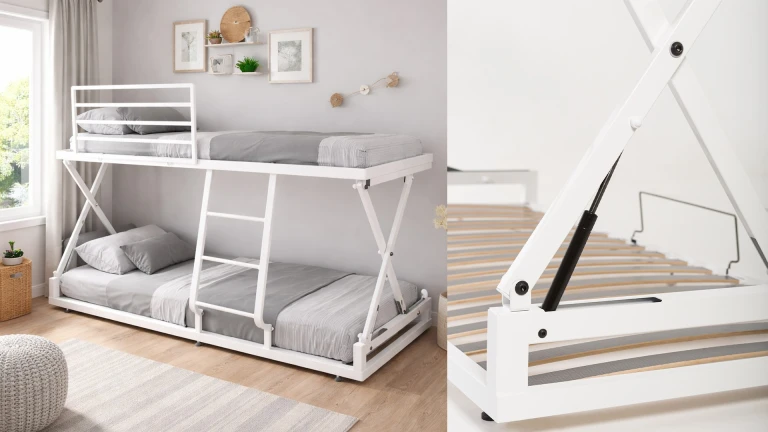 Lit superposé pliable – Gain de place, sécurité renforcée, ouverture en 10 secondes