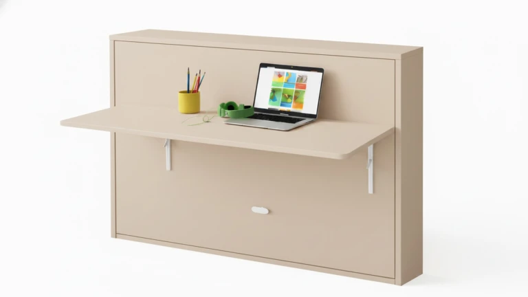 Lit escamotable Giverny avec tablette bureau rétractable