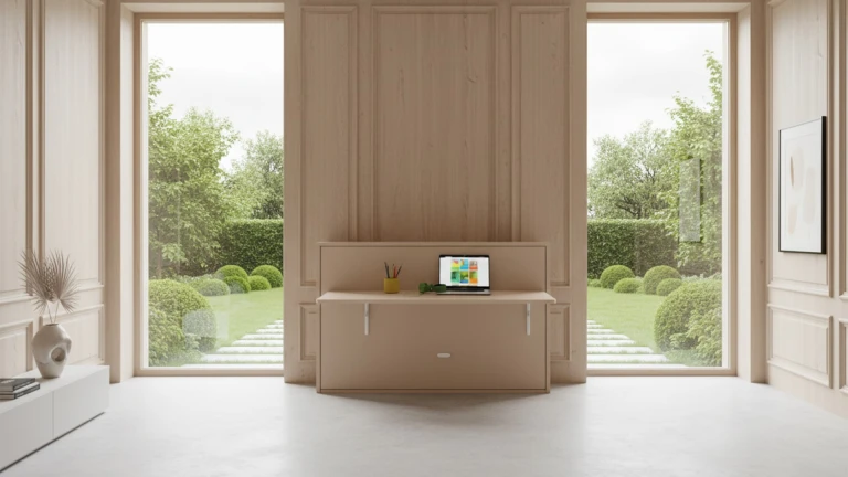 Lit escamotable Giverny avec tablette bureau rétractable