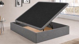 Lit coffre tissu HOURTIN - ouverture latérale, tissu premium