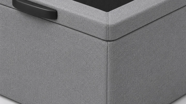 Lit coffre tissu HOURTIN - ouverture latérale, tissu premium
