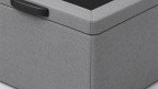 Lit coffre tissu HOURTIN - ouverture latérale, tissu premium