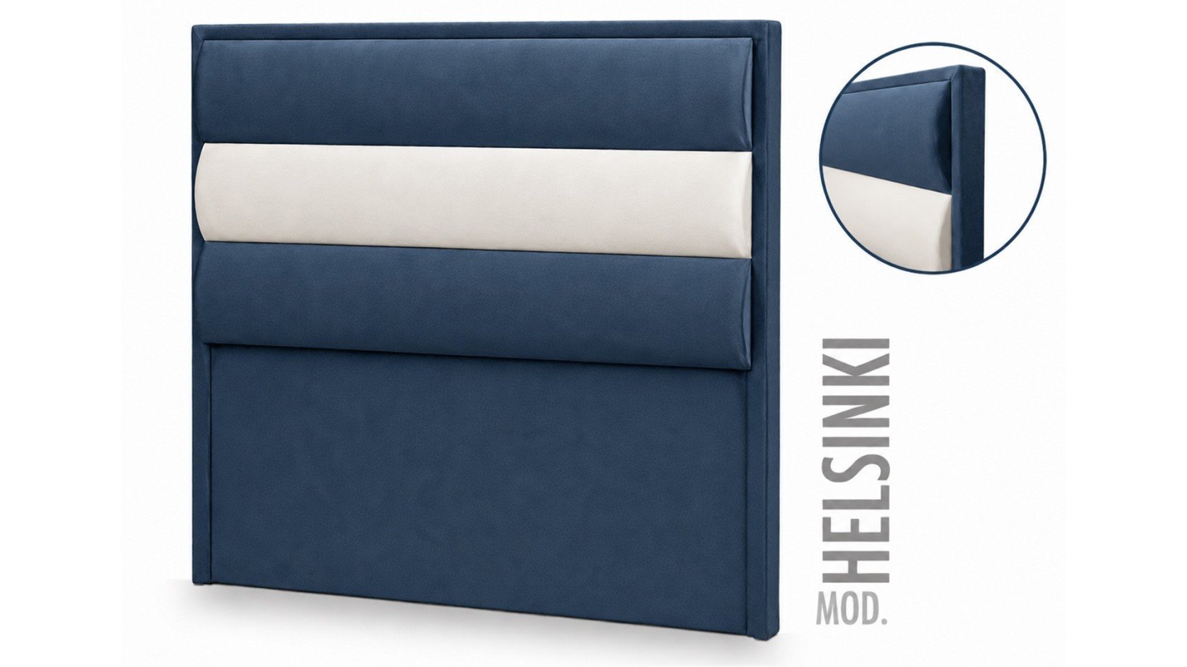 Tête de lit HELSINKI capitonnée - tissu et cuir PU