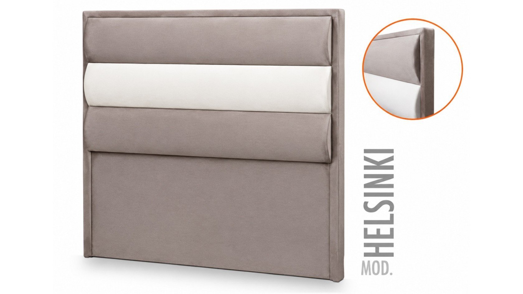 Tête de lit HELSINKI capitonnée - tissu et cuir PU