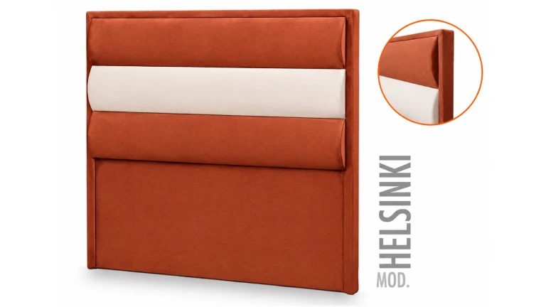Tête de lit HELSINKI capitonnée - tissu et cuir PU