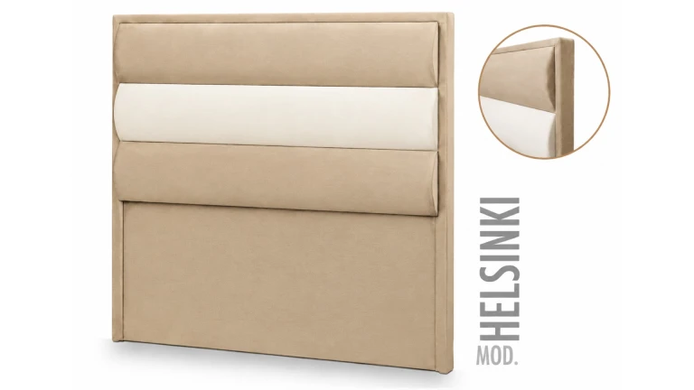 Tête de lit HELSINKI capitonnée - tissu et cuir PU